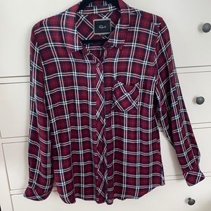 Rails red, blue and white flannel- Medium